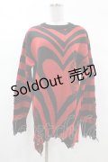KILL STAR / Libi Sweater XS 黒×赤 H-25-03-09-059-SL-TO-KB-OS