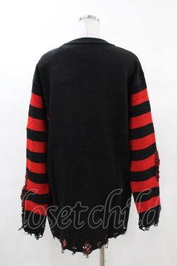 画像2: KILL STAR / Libi Sweater XS 黒×赤 H-25-03-09-059-SL-TO-KB-OS