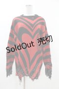 KILL STAR / Libi Sweater XS 黒×赤 H-25-03-09-060-SL-TO-KB-ZT177