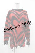 KILL STAR / Libi Sweater XS 黒×赤 H-25-03-09-062-SL-TO-KB-OS