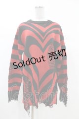 KILL STAR / Libi Sweater XS 黒×赤 H-25-03-09-062-SL-TO-KB-OS