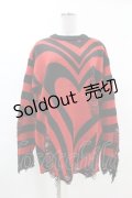 KILL STAR / Libi Sweater XS 黒×赤 H-25-03-09-063-SL-TO-KB-ZI