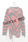 KILL STAR / Libi Sweater XS 黒×赤 H-25-03-09-064-SL-TO-KB-ZY