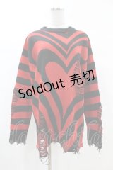 KILL STAR / Libi Sweater XS 黒×赤 H-25-03-09-064-SL-TO-KB-ZY