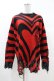 画像1: KILL STAR / Libi Sweater XS 黒×赤 H-25-03-09-064-SL-TO-KB-ZY (1)