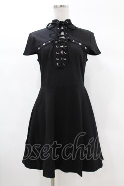 画像1: KILL STAR / Tied Up Skater Dress S ブラック H-25-03-09-007-SL-OP-KB-ZH