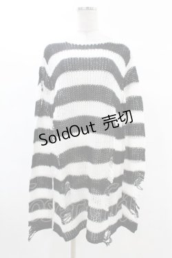 画像1: KILL STAR / Pugsley Knit Sweater S 黒×白 H-25-03-09-011-SL-TO-KB-ZY