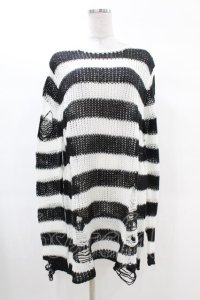 KILL STAR / Pugsley Knit Sweater S 黒×白 H-25-03-09-012-SL-TO-KB-ZH