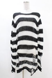 KILL STAR / Pugsley Knit Sweater S 黒×白 H-25-03-09-014-SL-TO-KB-ZH