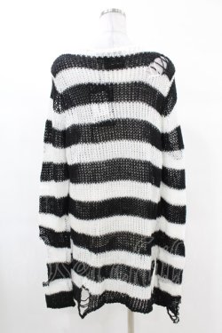画像2: KILL STAR / Pugsley Knit Sweater XS 黒×白 H-25-03-09-020-SL-TO-KB-ZH