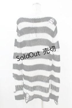 画像2: KILL STAR / Pugsley Knit Sweater XS 黒×白 H-25-03-09-020-SL-TO-KB-ZH