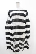 KILL STAR / Pugsley Knit Sweater XS 黒×白 H-25-03-09-021-SL-TO-KB-ZH