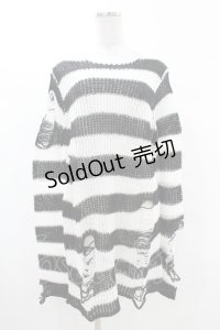 KILL STAR / Pugsley Knit Sweater XS 黒×白 H-25-03-09-021-SL-TO-KB-ZH