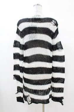 画像2: KILL STAR / Pugsley Knit Sweater XS 黒×白 H-25-03-09-021-SL-TO-KB-ZH