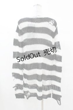 画像2: KILL STAR / Pugsley Knit Sweater XS 黒×白 H-25-03-09-023-SL-TO-KB-ZH