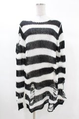 KILL STAR / Pugsley Knit Sweater XS 黒×白 H-25-03-09-024-SL-TO-KB-ZH