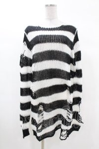KILL STAR / Pugsley Knit Sweater XS 黒×白 H-25-03-09-024-SL-TO-KB-ZH