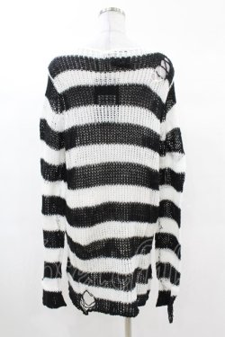 画像2: KILL STAR / Pugsley Knit Sweater XS 黒×白 H-25-03-09-024-SL-TO-KB-ZH