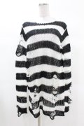 KILL STAR / Pugsley Knit Sweater XS 黒×白 H-25-03-09-025-SL-TO-KB-ZH