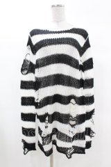 KILL STAR / Pugsley Knit Sweater XS 黒×白 H-25-03-09-025-SL-TO-KB-ZH