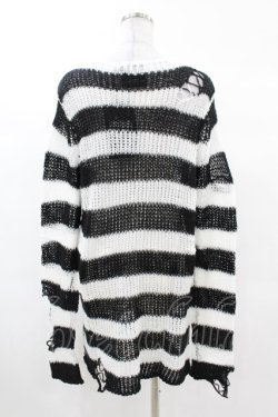 画像2: KILL STAR / Pugsley Knit Sweater XS 黒×白 H-25-03-09-025-SL-TO-KB-ZH