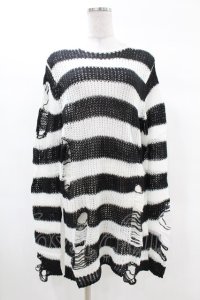 KILL STAR / Pugsley Knit Sweater XS 黒×白 H-25-03-09-026-SL-TO-KB-ZH