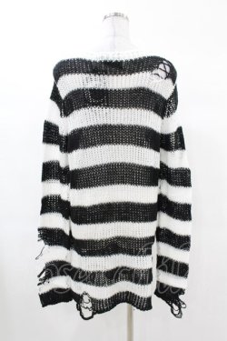 画像2: KILL STAR / Pugsley Knit Sweater XS 黒×白 H-25-03-09-026-SL-TO-KB-ZH