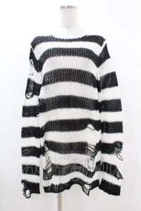 KILL STAR / Pugsley Knit Sweater XS 黒×白 H-25-03-09-027-SL-TO-KB-ZH