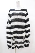 KILL STAR / Pugsley Knit Sweater XS 黒×白 H-25-03-09-028-SL-TO-KB-ZH