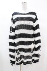 KILL STAR / Pugsley Knit Sweater XS 黒×白 H-25-03-09-028-SL-TO-KB-ZH