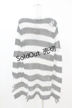 画像2: KILL STAR / Pugsley Knit Sweater XS 黒×白 H-25-03-09-028-SL-TO-KB-ZH