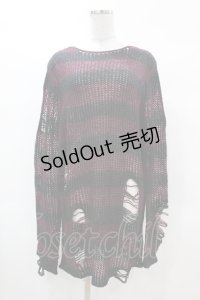 KILL STAR / Cassius Knit Sweater S 黒×ダークパープル H-25-03-09-029-SL-TO-KB-ZI