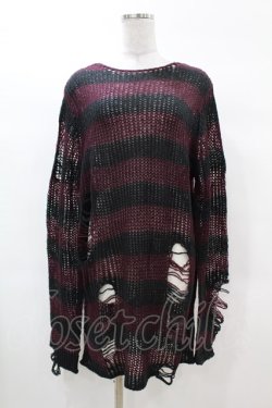 画像1: KILL STAR / Cassius Knit Sweater S 黒×ダークパープル H-25-03-09-029-SL-TO-KB-ZI