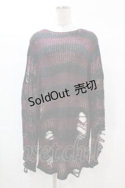 画像1: KILL STAR / Cassius Knit Sweater S 黒×ダークパープル H-25-03-09-029-SL-TO-KB-ZI