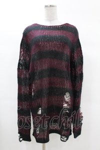KILL STAR / Cassius Knit Sweater S 黒×ダークパープル H-25-03-09-030-SL-TO-KB-OS