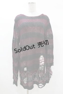 画像1: KILL STAR / Cassius Knit Sweater S 黒×ダークパープル H-25-03-09-031-SL-TO-KB-ZI