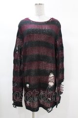 KILL STAR / Cassius Knit Sweater S 黒×ダークパープル H-25-03-09-032-SL-TO-KB-ZH