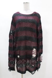 KILL STAR / Cassius Knit Sweater S 黒×ダークパープル H-25-03-09-032-SL-TO-KB-ZH