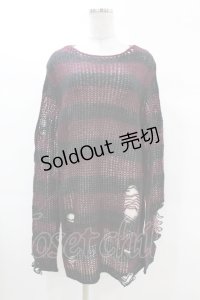 KILL STAR / Cassius Knit Sweater S 黒×ダークパープル H-25-03-09-032-SL-TO-KB-ZH