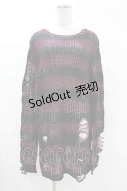 画像1: KILL STAR / Cassius Knit Sweater S 黒×ダークパープル H-25-03-09-032-SL-TO-KB-ZH