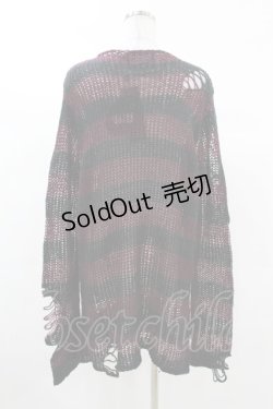 画像2: KILL STAR / Cassius Knit Sweater S 黒×ダークパープル H-25-03-09-032-SL-TO-KB-ZH