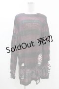 KILL STAR / Cassius Knit Sweater XS 黒×ダークパープル H-25-03-09-033-SL-TO-KB-ZH