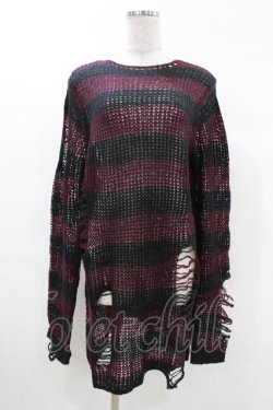 画像1: KILL STAR / Cassius Knit Sweater XS 黒×ダークパープル H-25-03-09-033-SL-TO-KB-ZH