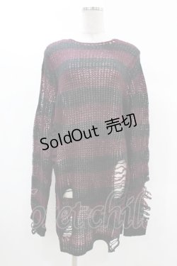 画像1: KILL STAR / Cassius Knit Sweater XS 黒×ダークパープル H-25-03-09-033-SL-TO-KB-ZH