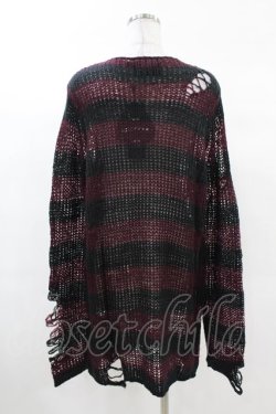 画像2: KILL STAR / Cassius Knit Sweater XS 黒×ダークパープル H-25-03-09-033-SL-TO-KB-ZH