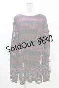 KILL STAR / Cassius Knit Sweater XS 黒×ダークパープル H-25-03-09-034-SL-TO-KB-ZH