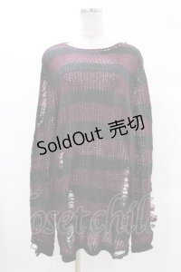 KILL STAR / Cassius Knit Sweater XS 黒×ダークパープル H-25-03-09-034-SL-TO-KB-ZH