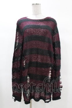 画像1: KILL STAR / Cassius Knit Sweater XS 黒×ダークパープル H-25-03-09-034-SL-TO-KB-ZH