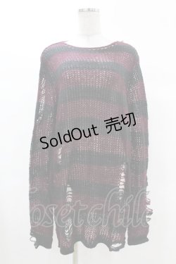 画像1: KILL STAR / Cassius Knit Sweater XS 黒×ダークパープル H-25-03-09-034-SL-TO-KB-ZH
