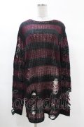KILL STAR / Cassius Knit Sweater XS 黒×ダークパープル H-25-03-09-035-SL-TO-KB-ZH